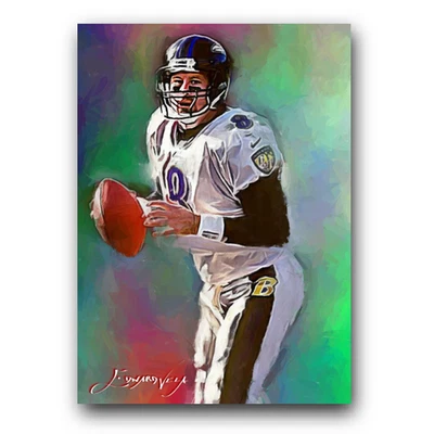 Tarjeta de arte limitada Trent Dilfer #3 9/50 firmada por Edward Vela (Baltimore Ravens) Foto 1 de 2