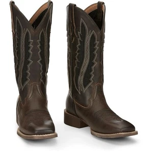 Botas de vaquero para mujer 9.5B - Justin Water Buffalo nogal oscuro Jaycie punta cuadrada - Imagen 1 de 8