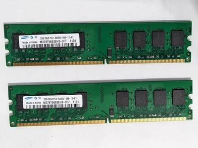 Kit of 2 Samsung 2GB PC2-6400 DDR2-800MHz non-ECC Unbuffered CL6 240-Pin - Image 1 of 2