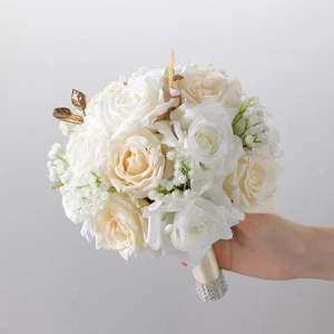 Brautstrauß DIY Arrangement Hochzeit Handblumen Für Geschenk - Picture 1 of 6
