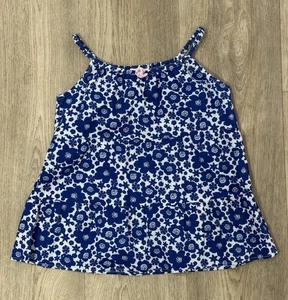 Mini Boden Girls Summer Top Blue White Flowers 7 8 yrs - Picture 1 of 2