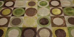 CLARENCE HOUSE TURANDOT GREEN CIRCLE MODERN LINEN VELVET FABRIC BY THE YARD 52"W