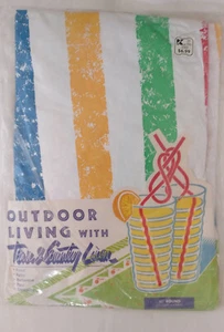 NOS 60" ROUND VINYL TABLECLOTH PATIO PICNIC BARBEQUE POOL COOKOUT RAINBOW - Picture 1 of 4