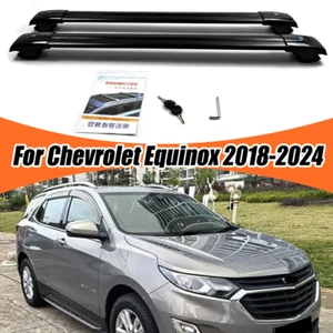 Black Car Top Roof Cross Bar Luggage Cargo Carrier Rack For Chevy Equinox 18-24 - Picture 1 of 7