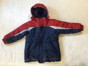 Nike Jacket Reversible Fleece Coat Swoosh Blue Red Hood Youth Size 6 - Picture 1 of 14