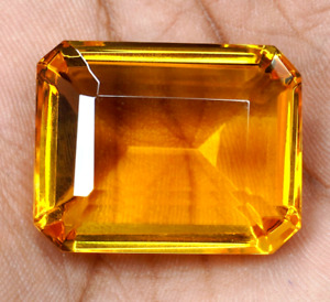 Certified Natural 153.50 Ct Emerald Cut Yellow Citrine Brazilian Loose Gemstone