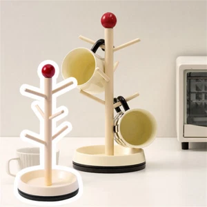 Kitchen Mug Tree Holder Coffee Cup Tea Drying Rack Stand Storage Organizer Cream - Picture 1 of 7