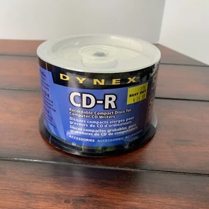 CD Compact Discs Recordable Dynex CD-R 52X 80 Min 700MB 50 Pack New Sealed - Picture 1 of 5