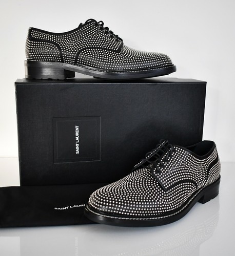 SAINT LAURENT (YSL) Nuove scarpe derby SAINT LAURENT Paris nere WILLIAM 25 BORCHIE EUR 42 US 9
