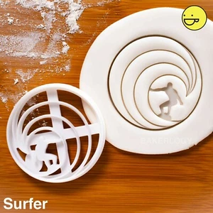 Surfer cookie cutter | surfing surfers beach waves water sports surf biscuit - Picture 1 of 7