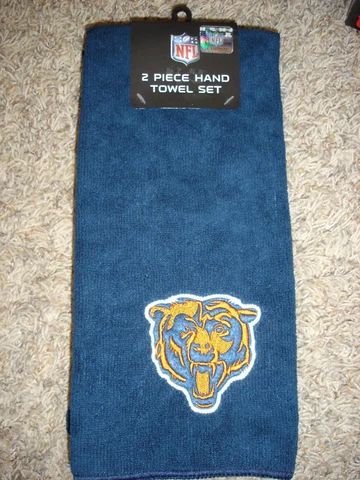 NEW NFL Chicago Bears 2 pc hand towel set microfiber navy blue 16 x 26 football Cover