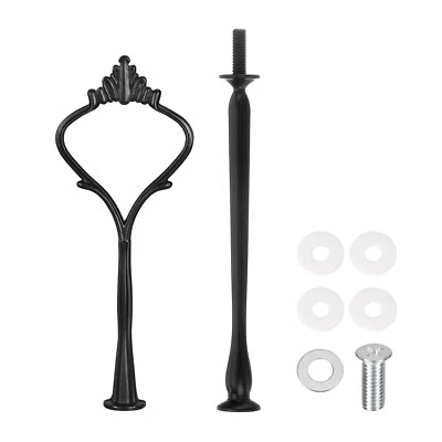 1 Set Cake Tray Stand Handle Plate Hardware Fitting, 2-Tiers Large Crown Black - Image 1 of 4
