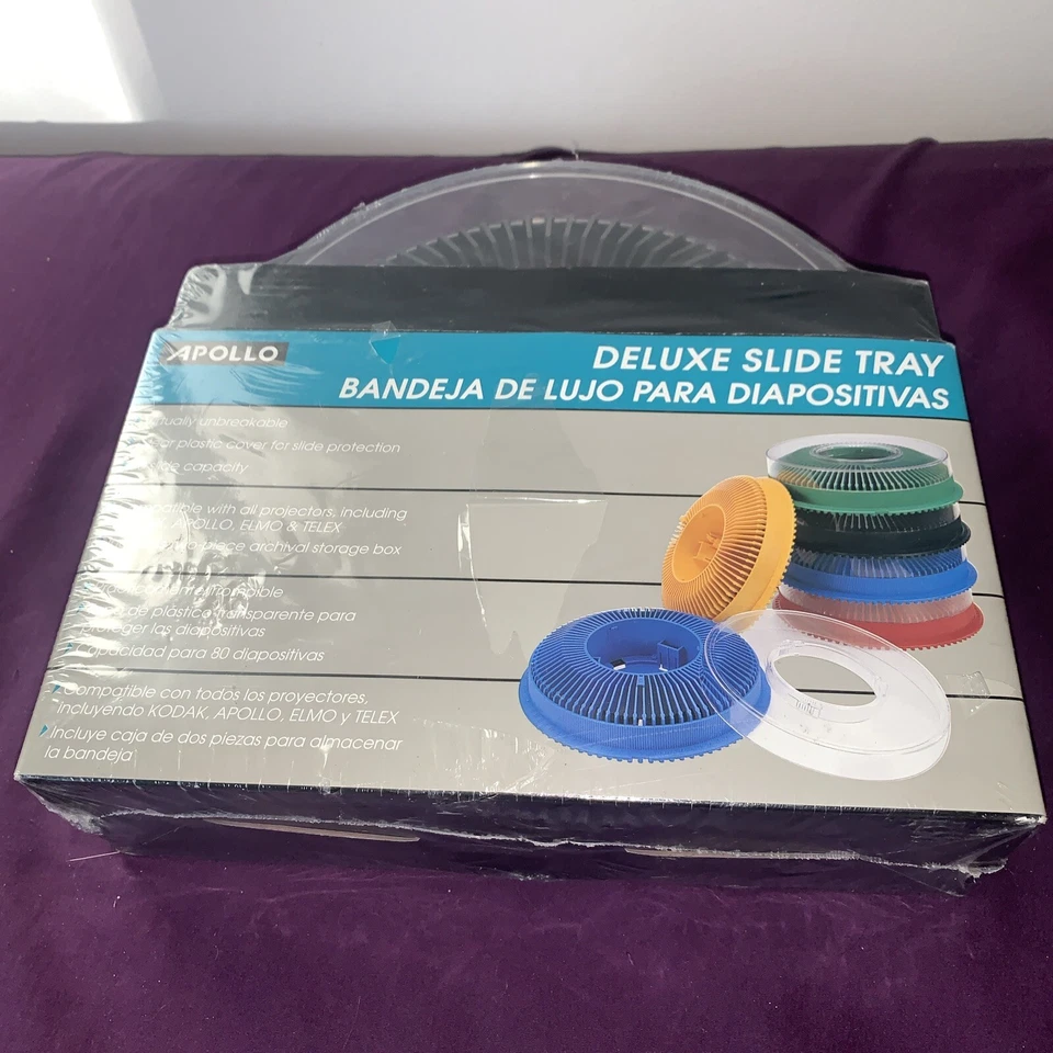 New Apollo Deluxe Slide Tray P/N: 3280-01 Black holds 80 slides- Projector Vtg - Image 1 of 2