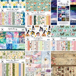 12 piezas Almohadilla de papel de dibujos animados Libro de recortes Álbum de fotos de una sola cara Decoración de tarjetas Hágalo usted mismo - Imagen 1 de 23