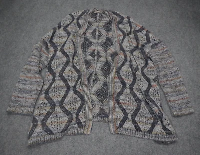 Soft Surroundings Cardigan One Size Fits All Multicolor Geometric Wool Blend - Image 1 of 4