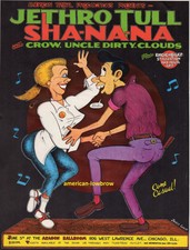Jethro Tull Sha-nana Aqualung Benefit Psychedelic mini Art Poster 9.5" x 12.5"