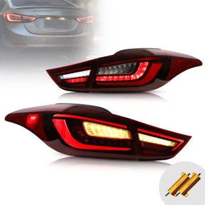 2* VLAND Red LED Tail Lights For 2011-2016 Hyundai Elantra Sequential Rear Lamps - Image 1 of 4