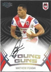 2023 Nrl Elite Young Guns Black Signature (YGS14) Mathew FEAGAI Dragons 031/117 - Picture 1 of 1