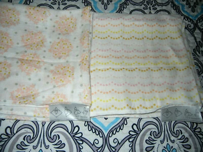 2 mantas para bebé niña 100 % algodón - 42 x 44 punto dorado rosa nuevas sin etiquetas Foto 1 de 2