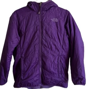 The North Face Girls XL Purple Quilted Reversible Sherpa Lined Hooded Jacket - Picture 1 of 11