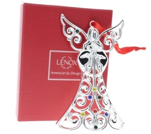 Lenox Jeweled Sparkle and Scroll Angel Holiday Christmas Ornament Box - Picture 1 of 1
