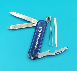Victorinox Rally Blue Translucent Swiss Army Knife Multi Tool! ENDRESS+HAUSER - Picture 1 of 8