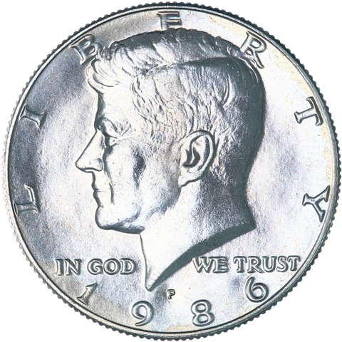 1986 P Kennedy Half Dollar CN-Clad BU US Coin Toned See Pics Z875 Cover