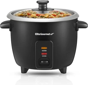 Elite Gourmet ERC003B Elektrischer Reiskocher mit 6 Tassen Gekocht, Schwarz - Bild 1 von 7