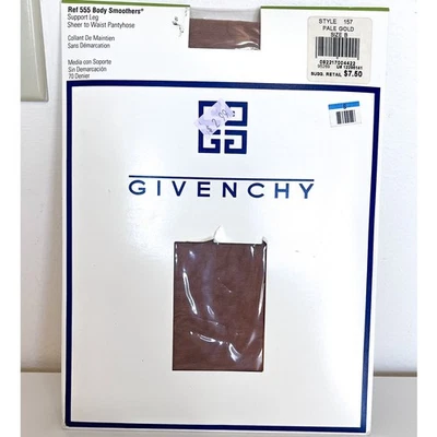 Pantimedias vintage 1993 Givenchy 555 suavizantes corporales talla B estilo 157 oro pálido  Foto 1 de 4
