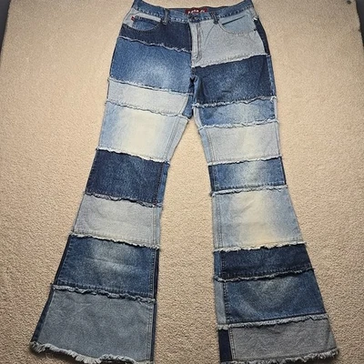 Pantalones de mezclilla vintage Y2k Zana Di retazos para mujer 13 (32X 32) tiro medio alto acampanados  Foto 1 de 4