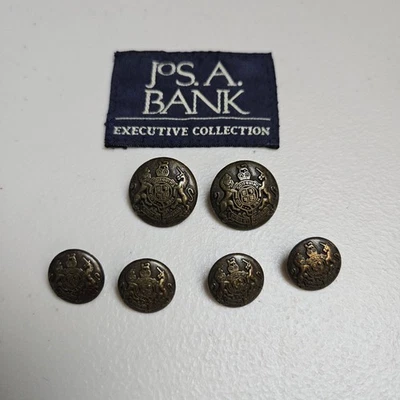 Jos A Bank Executive Collection Set 6 Replacement Brass Tone Lion Crest Buttons - Image 1 of 3
