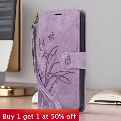 For iPhone 17 Air 16 Pro Max 15 14 13 7 12 11 XR XS Phone Case wallet Leather - Image 1 of 4