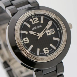 GEOVANI • Swiss Watch • Black Ceramic • 34mm • Quartz • 3ATM • GOL510 - Picture 1 of 9