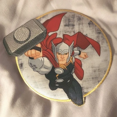 Marvel Avengers Thor Logo Iron On Embroidery Patch 5" - Image 1 of 3