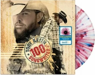 Toby Keith 100% Songwriter Exclusive Red White Blue Splatter Colored Vinyl - Image 1 of 4
