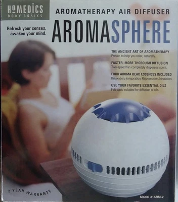 New Homedics Body Basics AromaSphere Aromatherapy Air Diffuser Aroma Sphere - Image 1 of 4