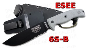 Borde dentado ESEE modelo 6 con funda moldeada negra 6S-B - Imagen 1 de 1