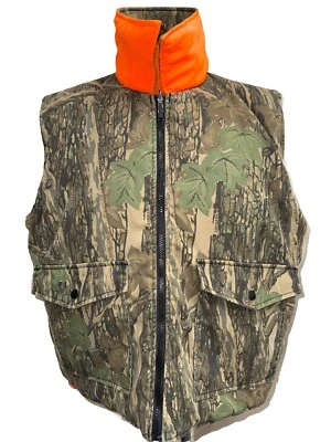 VTG Winchester Vest Mens L Camo Orange Conceal Reversible Trebark Puffer EUC - Image 1 of 4