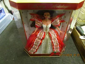 RARE 1997 Misprint Green Eyes Holiday Barbie Happy Holidays Gold Special Edition - Picture 1 of 13
