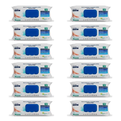 Deep Fresh Multi Surface Cleaning Wipes Scented 12 x 100 (1200 WIPES) BULK BUY - Image 1 of 4