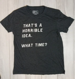 Crazy Dog Shirt Youth Large Funny Sarcastic Mischief Horrible idea Charcoal - Picture 1 of 3