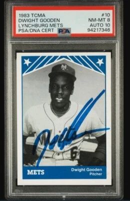 1983 TCMA Dwight Gooden Signed Rookie Baseball Card PSA 8 DNA Certified 10 Auto - Image 1 of 3