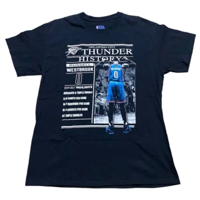 NBA Oklahoma City Thunder 2016-2017 Russell Westbrook Highlight Tee Sz L - Image 1 of 4