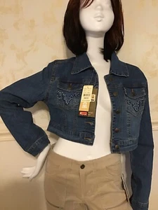 Gazoz Ladies Crop Jacket Coat Outerwear Bling Pocket. Stretch. S 5/6 Chest 36” - Picture 1 of 8