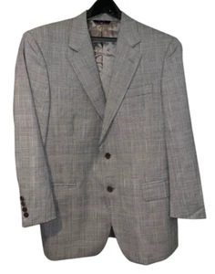 Brooks Brothers Grey Blue Plaid Check Blazer Men Sport Coat Size 40-R - Picture 1 of 7