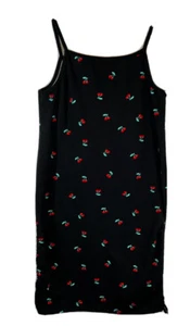 Art Class Tank Dress Girls Sz XL 14-16 Black w/ cherries-Straps-Pre-owned - Picture 1 of 3