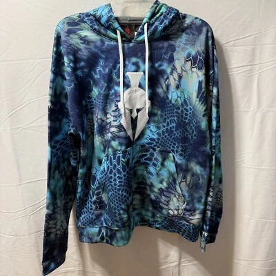 Kryptek Pontus Hoodie Spartan Helmet Blue Camouflage Long Sleeve Mens Medium - Image 1 of 4