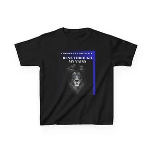 Lion Graphic Kids Tee - Charisma & Confidence, Gift for Young Leaders, - Picture 1 of 19