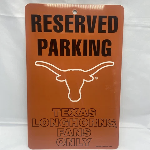 TEXAS LONGHORNS RESERVED PARKING PLASTIC SIGN 9x13.5 DURABLE POSTER NCAA Cover