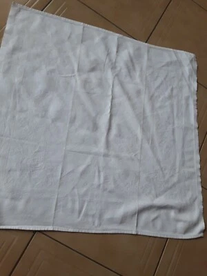 4 SERVIETTES torchon ANCIEN tissu damassé blanc #TOWEL white damask OLD - Photo 1/4